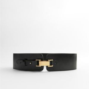 Thick black Zara belt size USA 34
